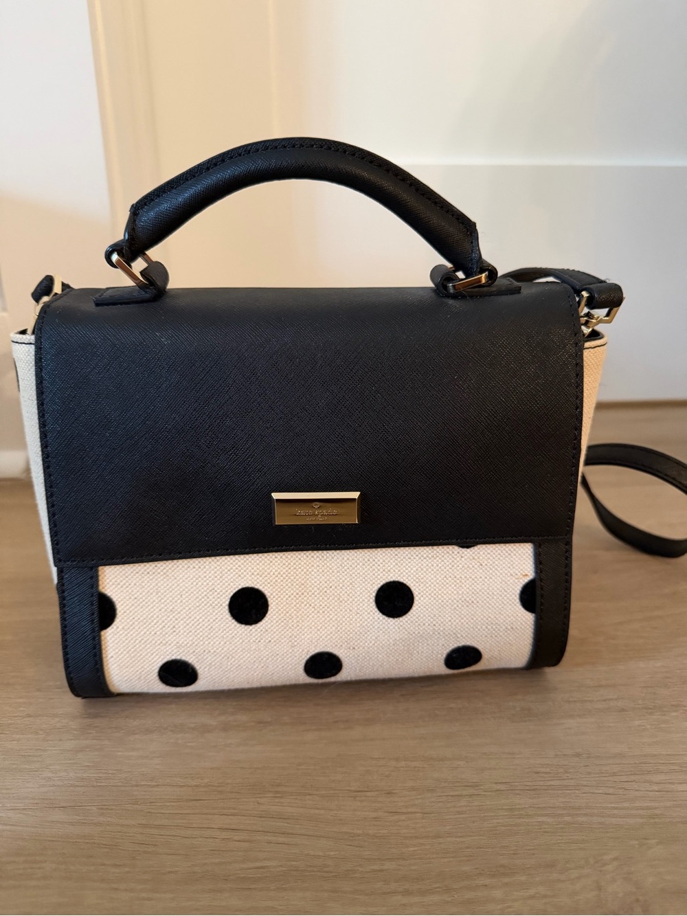 NWT Kate Spade Brynlee Elsie Street Black Polka Dot Satchel